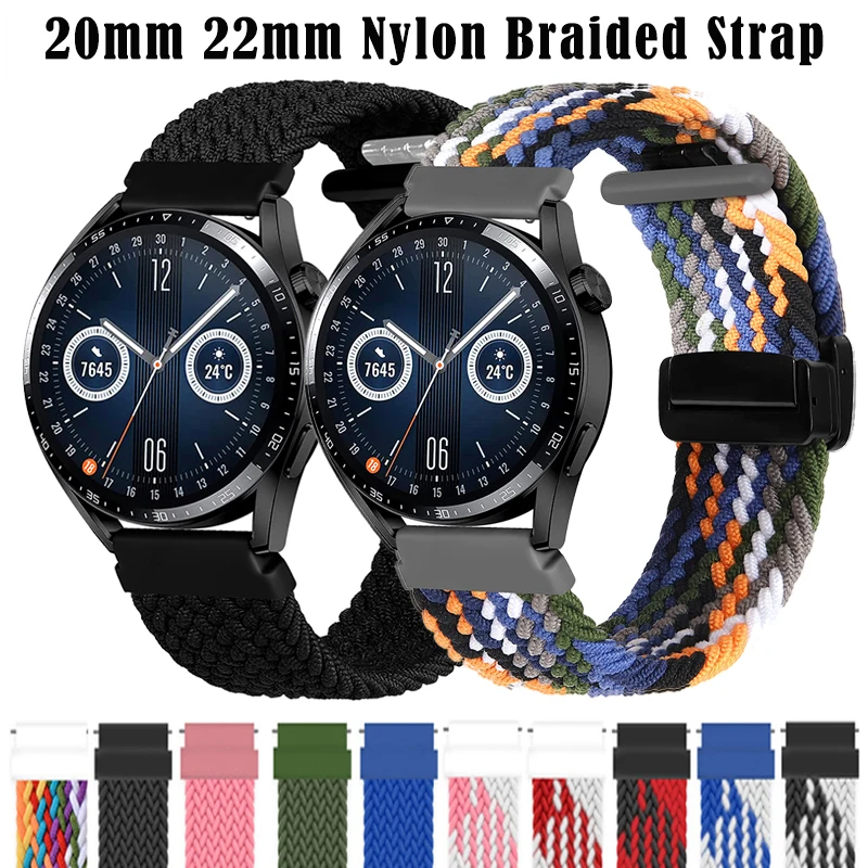 

20mm 22mm Band for Samsung Galaxy watch 5/4 44mm 40mm/4 classic 46mm Braided Solo Loop Watchband correa Galaxy 5 pro 45mm strap
