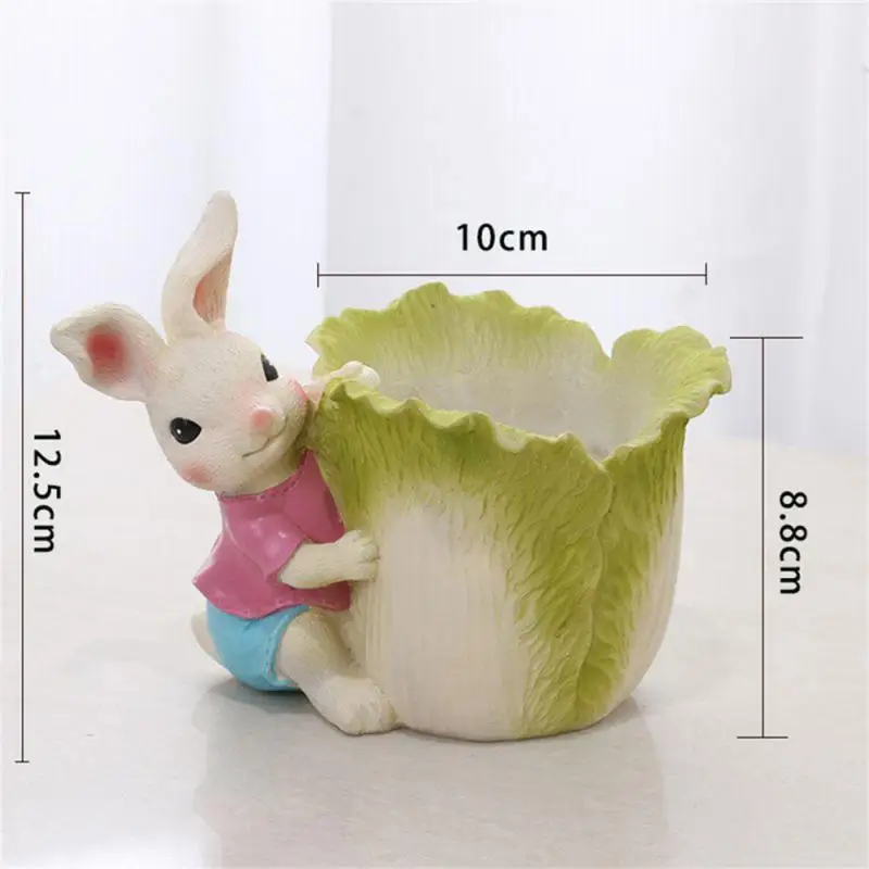 

Succulent Flowerpot Resin Potted Korean Version Of The Bunny Flower Pot Creative Niche Desktop Decoration