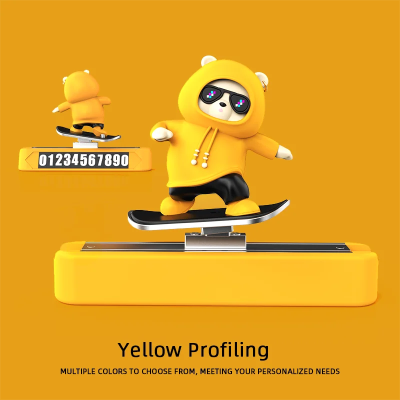 

Новая приборная панель, украшения для автомобиля, скейтборд, медведь, магнитная парковочная табличка с номером, автомобиль, аксессуары для интерьера с героями мультфильмов