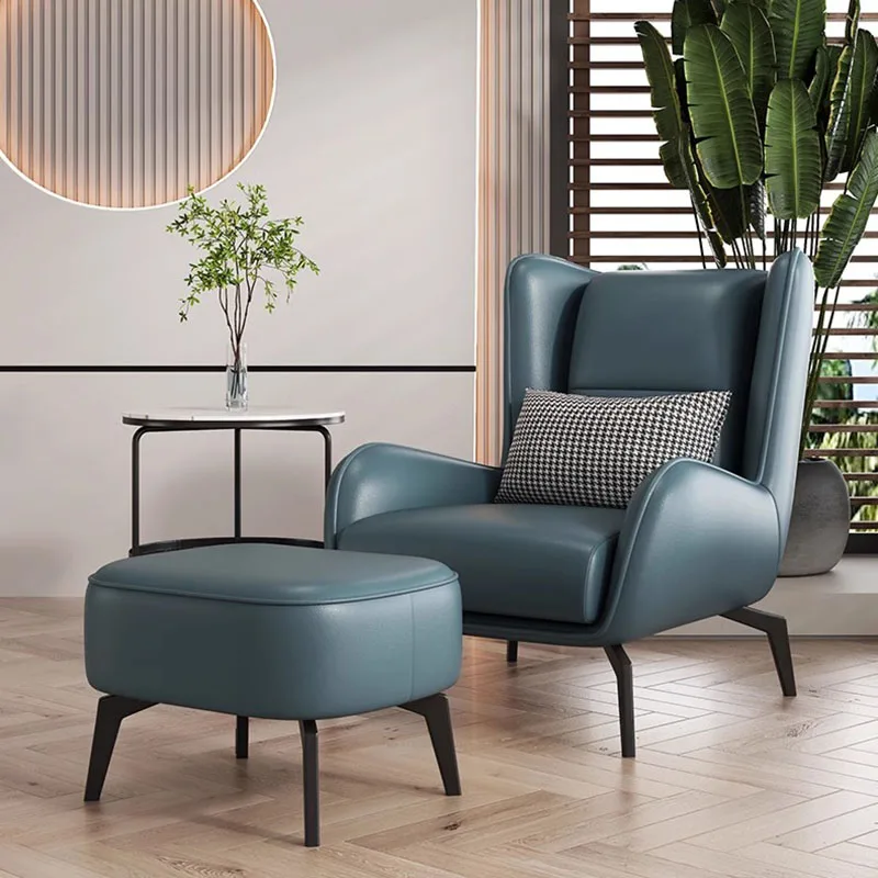

Дизайнерское кресло для чтения, кожаное кресло с откидывающейся спинкой, удобное кресло, современная мебель для гостиной