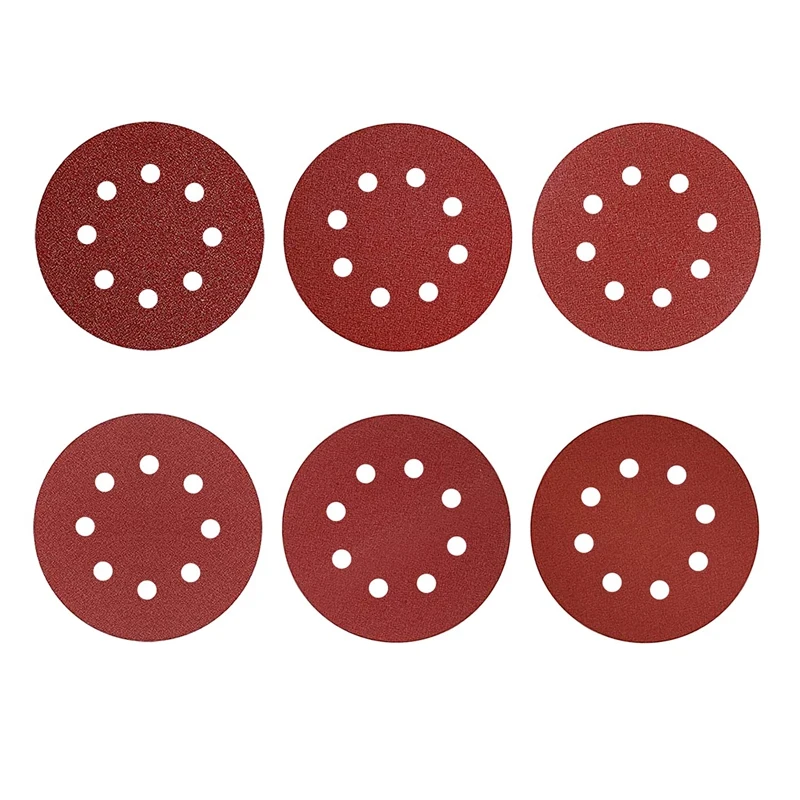 

5 Inch 8 Hole Aluminum Oxide Sanding Discs, 10Pcs Sanding Discs Set, 10 Of Each 60/100/150/180/240/400 Assorted Grit