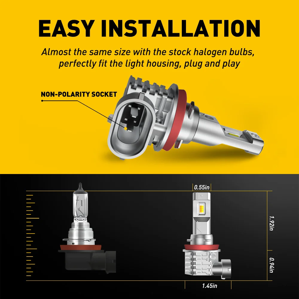 AUXITO 2 шт. Switchback H8 H11 H9 H16JP светодиодный Fog 6000K 3000K Canbus без ошибок Автомобильные