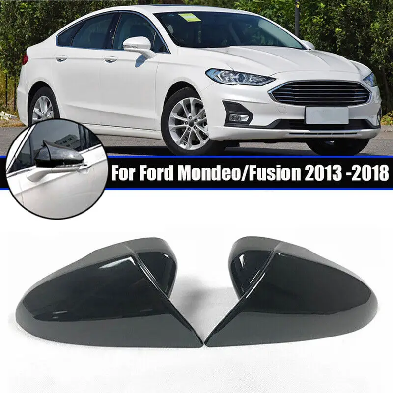 

For Ford Mondeo Fusion MK5 MKV5 2013-2018 Rearview Side Mirror Cover Wing Cap Exterior Door Rear View Case Trim Carbon Fiber