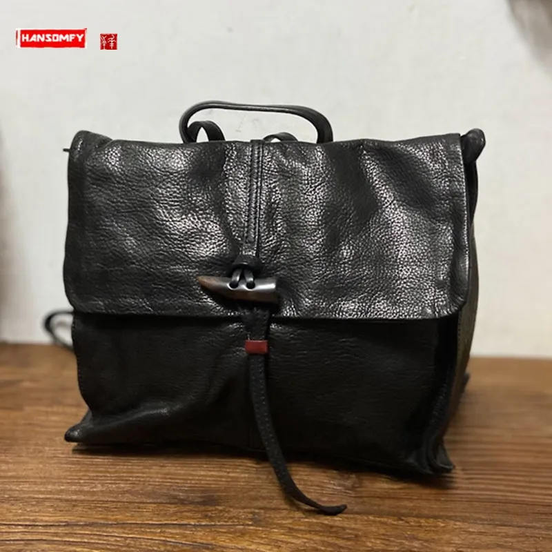 

Оригинальный Женский рюкзак из кожи скелета, женская сумка, маленький рюкзак с защитой от кражи и пуговицами из рога, легкий школьный рюкзак для девушек и женщин