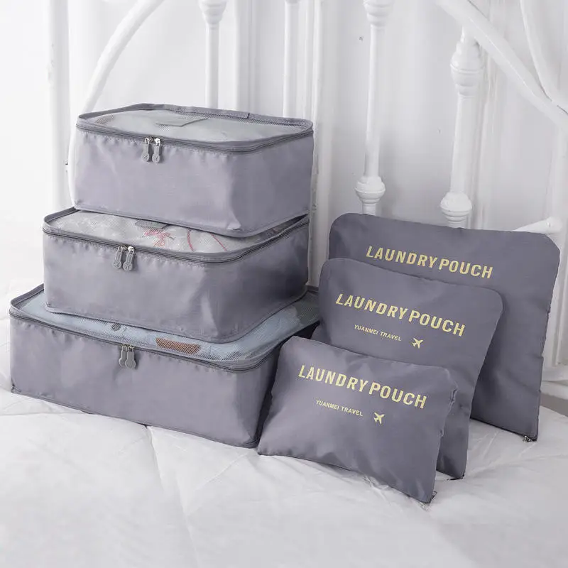 

6PCs/Set Storage Case Waterproof Storage Bag Portable Container Clothes Tidy Pouch Luggage Organizer