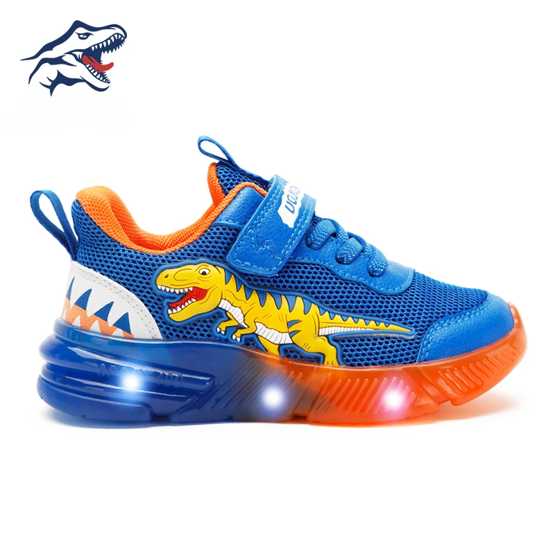 DINO 2-6Y Children's LED T-REX Mesh Autumn New Light Up Shoe