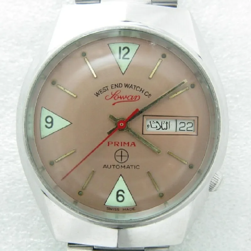 

westend luminous Saudi Arabia calendar automatic antique swiss watch Eta 2846