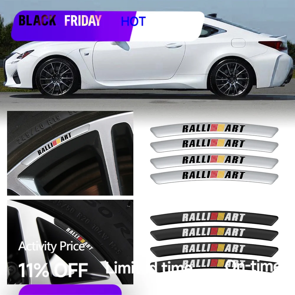 Стайлинг автомобиля 4 шт. алюминиевый обод наклейка для Mitsubishi ASX Ralliart Lancer Cordia Pajero