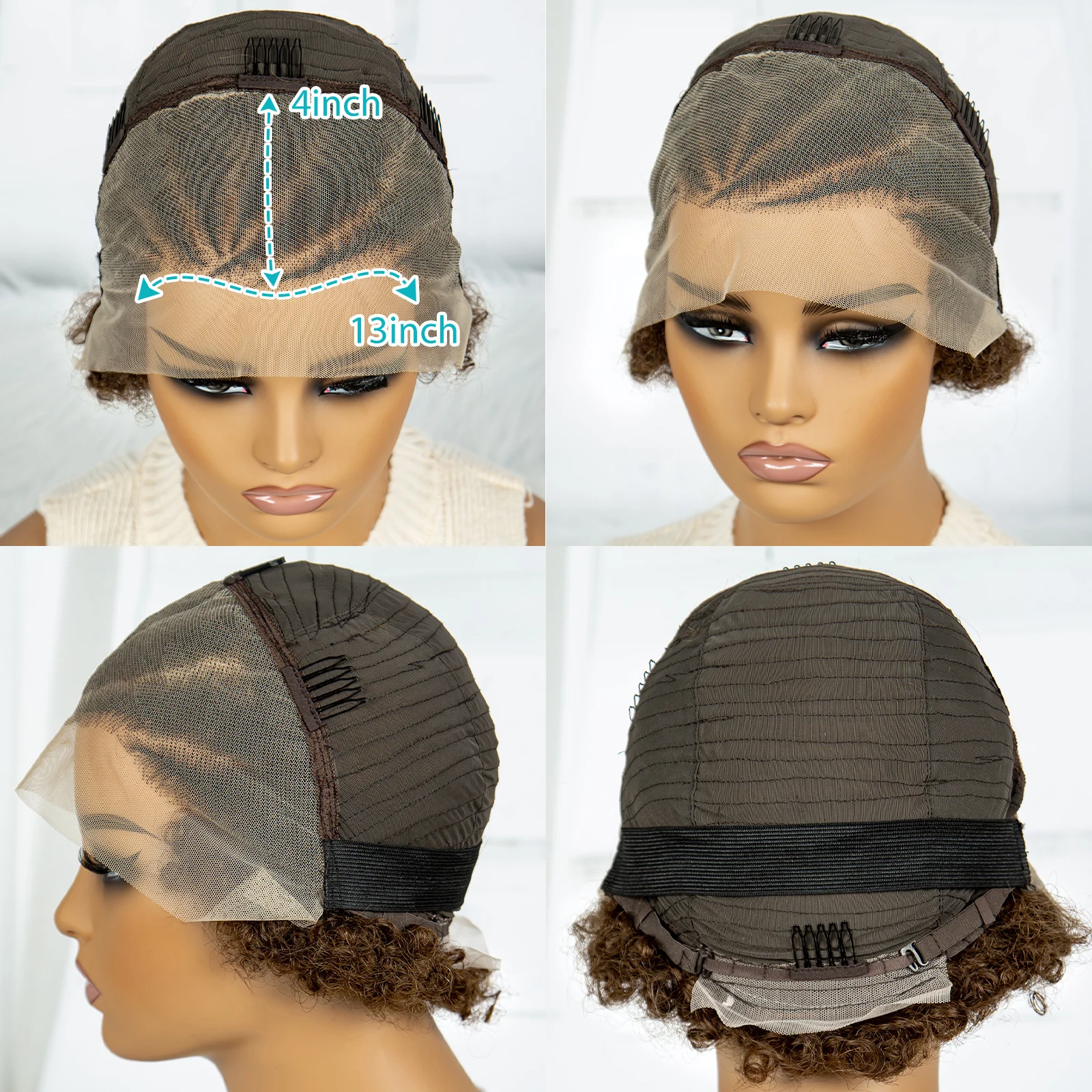 Парики из натуральных человеческих волос 13 х4 дюймов 4 цвета