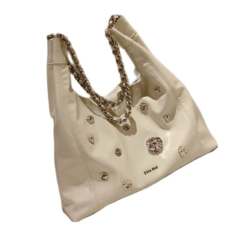 

Punk Tote Bag New Work High Capacity Shoulder Bag Women's handbags fashionable Casual Versatile rivet sequined
