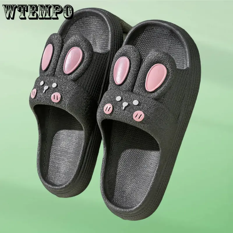 

Симпатичные Тапочки WTEMPO, модная женская летняя обувь на толстой подошве, сандалии для ванной внутри дома и общежития с мультяшным рисунком, ...