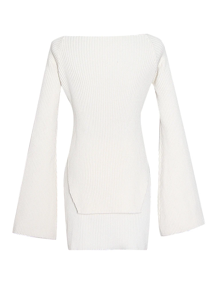 Женский трикотажный комплект из двух предметов топ с квадратным вырезом и