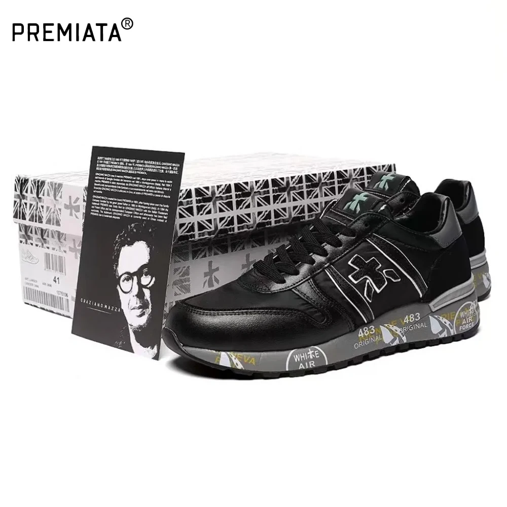 

PREMIATA Men's Shoes 2023 New Business Fashion Sports Shoes Trend Thick Sole Black