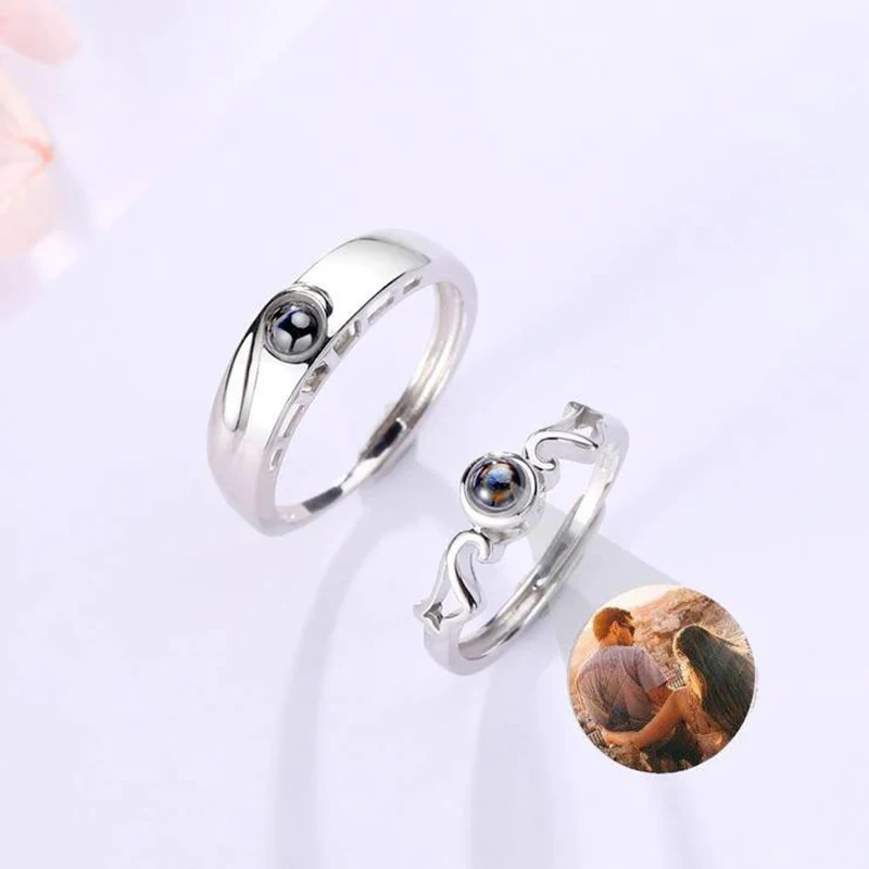 Couple's Ring Custom Photo Projection Rings Wedding Gift Memorial Gift Sterling Silver Ring