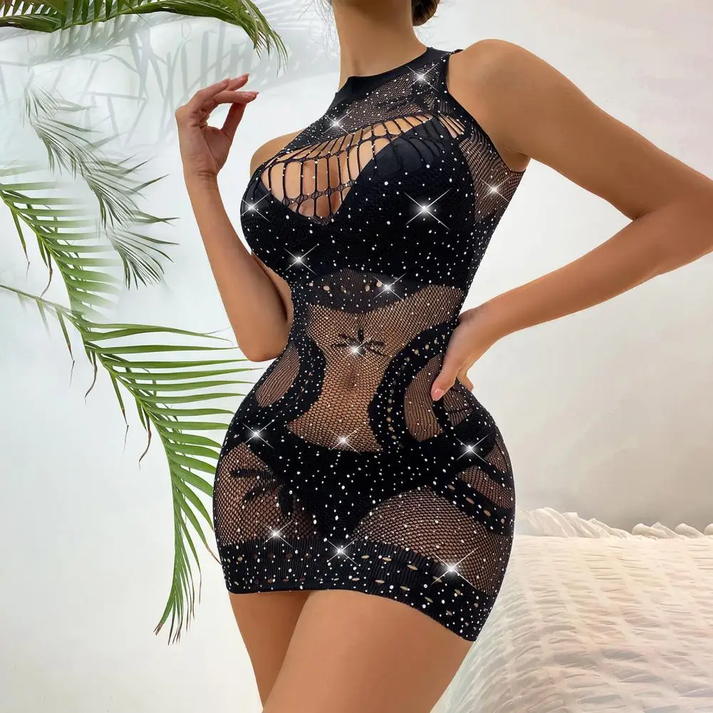 

Dresses Hot Bodysuit Woman's Gown Elastic Club Party Dress Fashion Slips Sexy Lingerie Girl Erotic Dresses Slips Nightdress