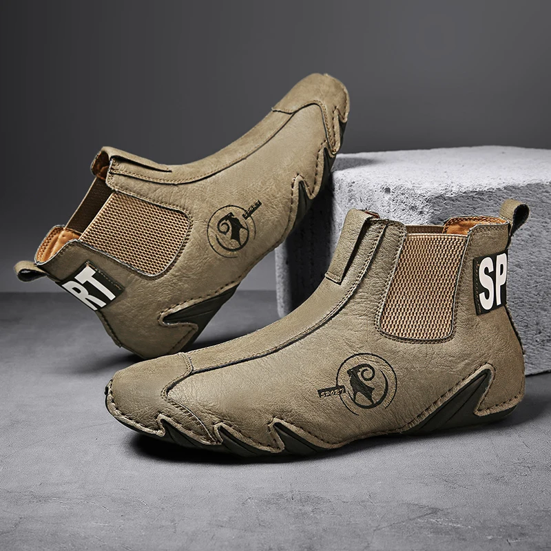 

Leather Men Shoes Autumn Fashion Shoes High Quality Leisure Classic Ankle Driving Moccasins Loafers Fur Warm Winter Outdoor