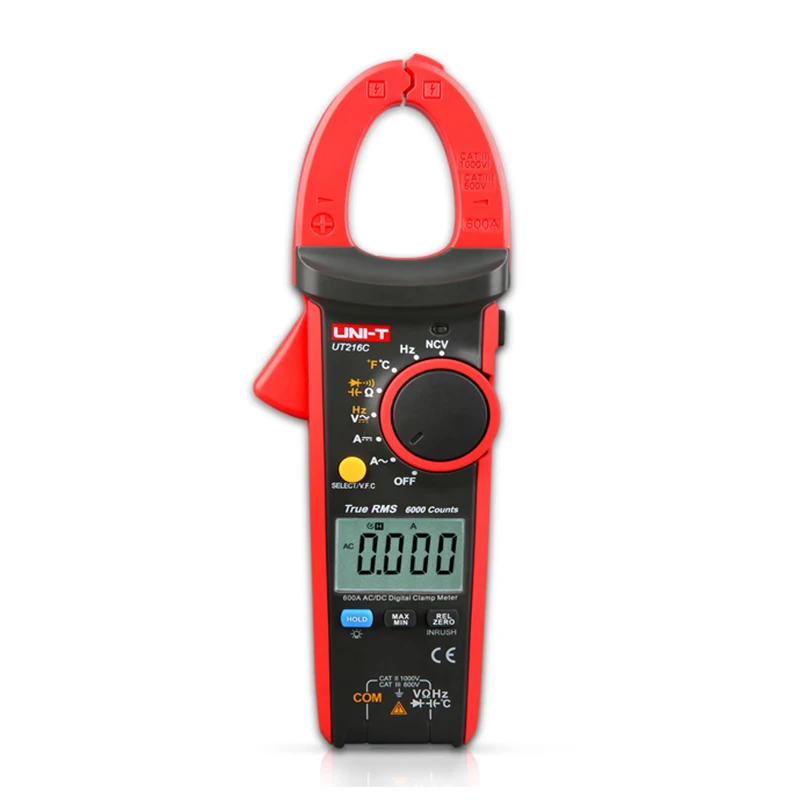 

Uni-t UT216C 600A True RMS Digital Clamp Meters Auto Range Multimeters Frequency Capacitance Temperature & NCV Test Megohmmeter