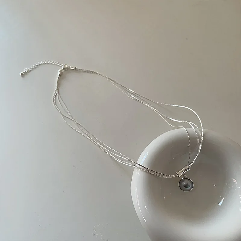 Элегантное винтажное двустороннее жемчужное ожерелье с подвеской женское