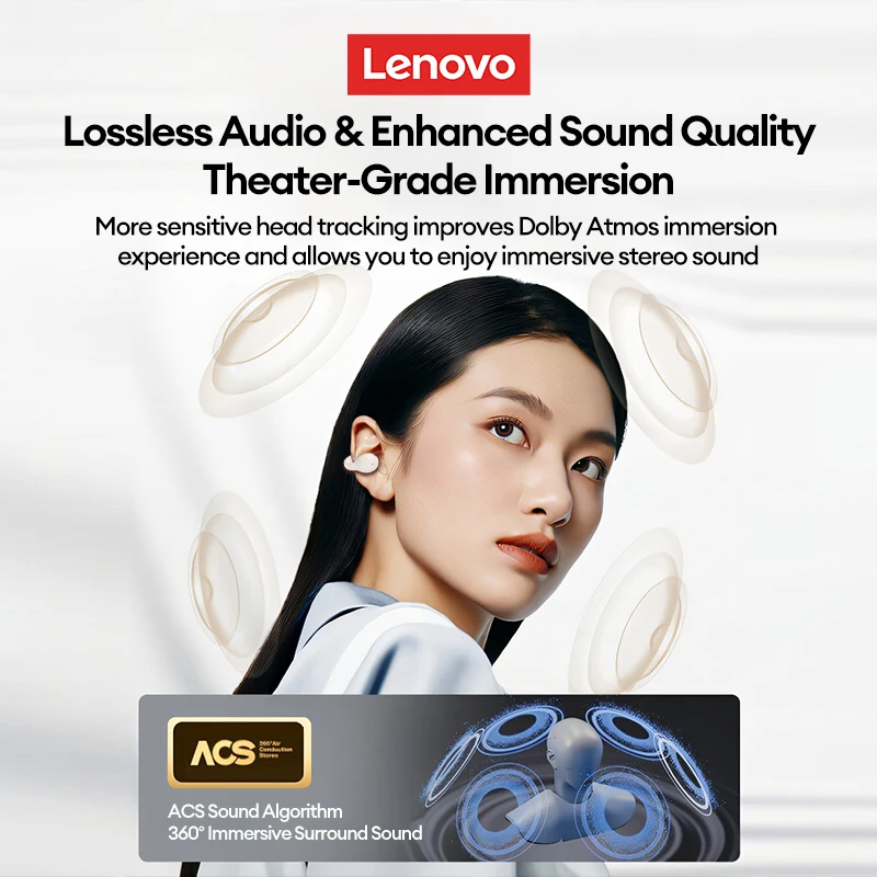 Фото Оригинальные беспроводные наушники Lenovo LP25 OWS, зажим для ушей, Bluetooth наушники, HIFI стерео музыка, игровой звонок, наушники с шумоподавлением №4