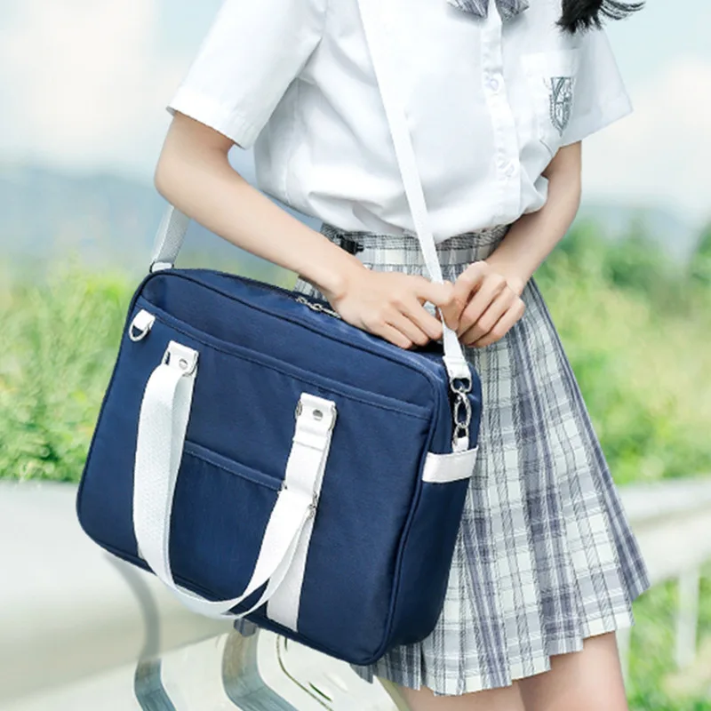 

Japanese Student Shoulder Bags College Student Laptop School Bag JK Commuter Bag Briefcase Teenage Girls Message Bag