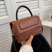 simple pu leather small crossbody bags for women 2022 solid square flap female handbags shoulder bag fashion travel purses tote