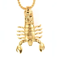 punk scorpion pendant necklaces male gold color stainless steel animal necklace for men statement jewelry dropshipping