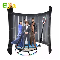 Rotating Selfie Video Photobooth Backdrop Portable Mobile Automatic Led 360 Photo booth Stand Backdrop For  Inside OutsideParty