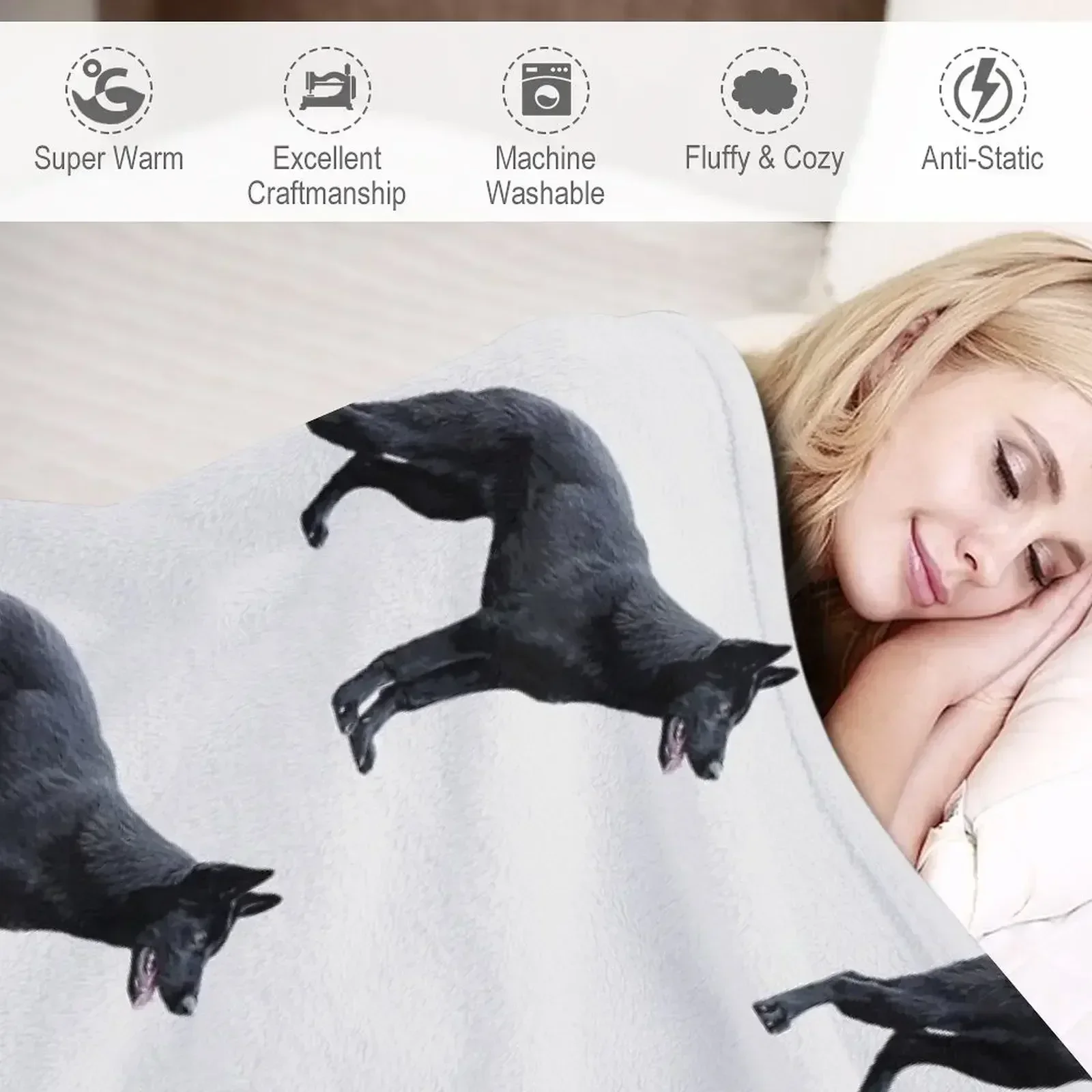 Черная немецкая овчарка GSD пледы для путешествий персонализированный подарок