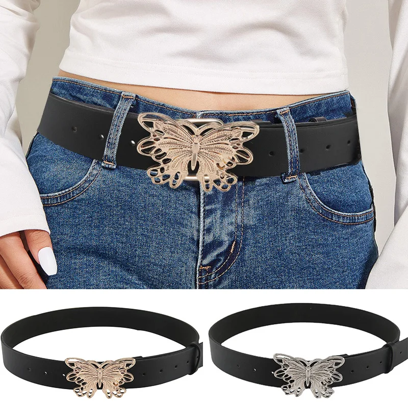 

Fashion Pu Leather Belt For Women Designer Metal Buckle Waist Strap Female Jeans Dress Trouser All-match Decorative Waistband