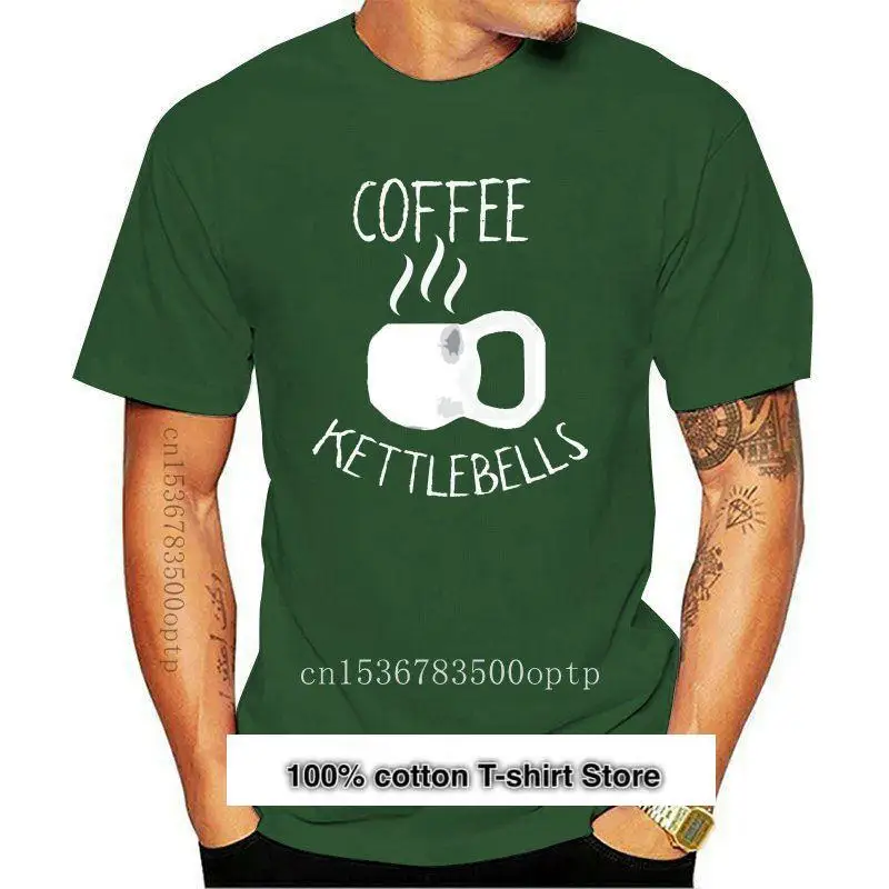 

Camiseta de moda para hombre, camisa de Fitness de Cafe y Kettlebells, taza de Java, camiseta de кафетерин, camiseta de verano