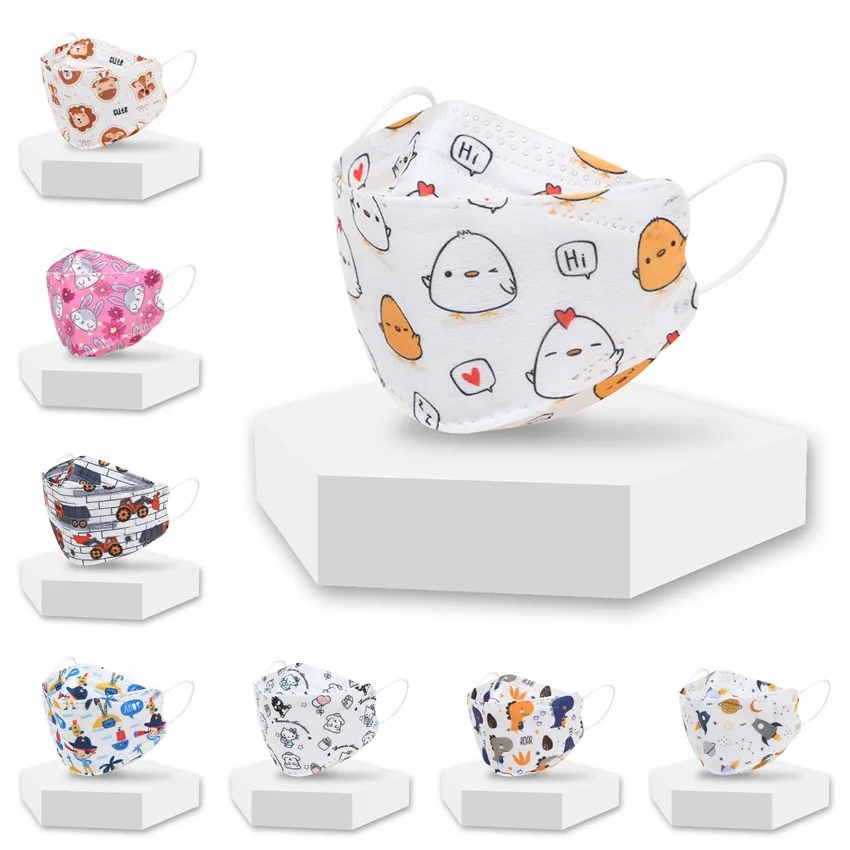 

Mascarillas Children's Masks Disposable Face Masks Cute Animals 4-layer Safety Protection Willow 3d Three-dimensional Masks