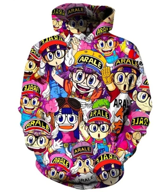 

Новое поступление, женские/мужские повседневные толстовки A-Arale с 3D принтом для девочек, свитшоты