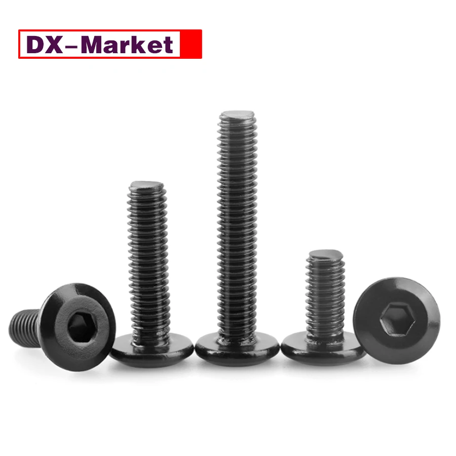 Black Surface M6 Flat Hexagon Socket Bolt ,304 Stainless Steel Furniture Screw Fastener Manufacturer ,A013