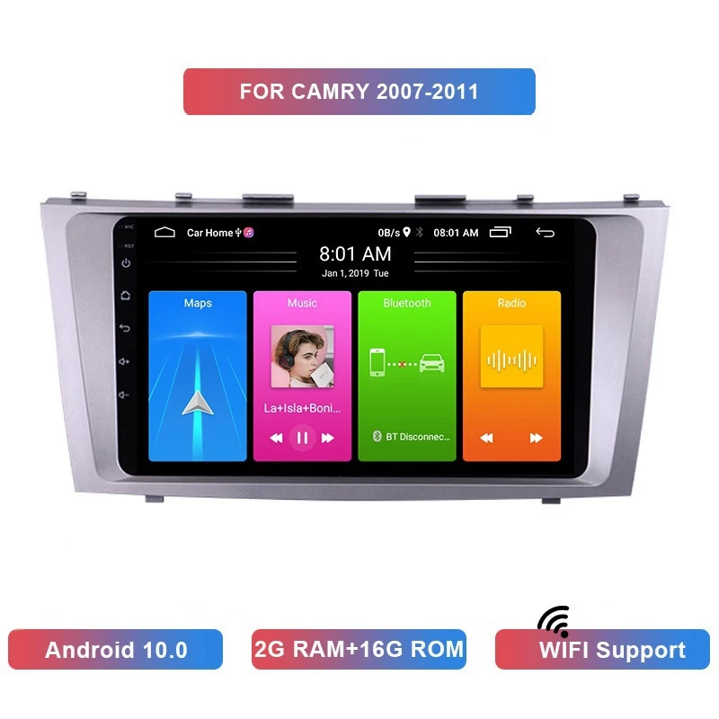 

9 Inch Android 10 HD Car MP5 Player Stereo Radio 2+16GB Wifi Bluetooth GPS Navigation For Toyota Camry 2007-2011