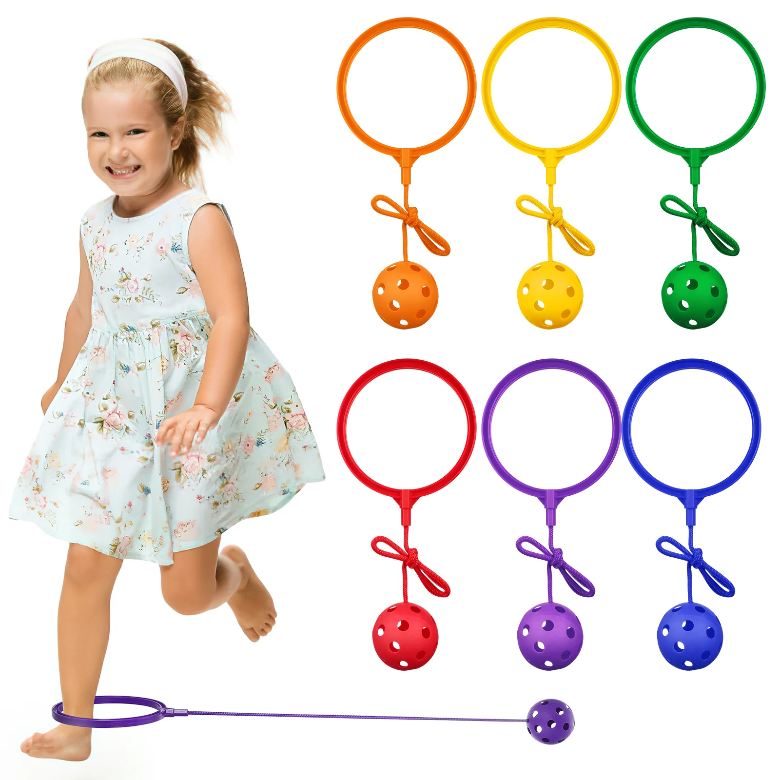 

6pcs Sports Set Kids Ankle Jumping Ring Children Jumping It Fitness Sports for Party Activities Game Supplies