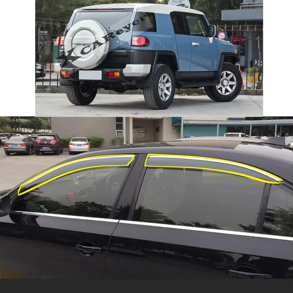 

Car Body Styling Sticker Plastic Window Glass Wind Visor Rain/Sun/Smoke Guard Vent Parts For TOYOTA FJ CRUISER 2007-2019