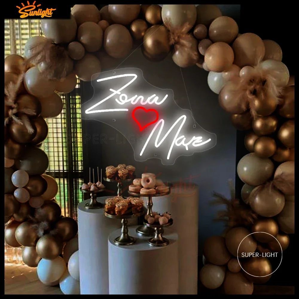 Неоновая светодиодная вывеска на заказ для жены и мужа свадебные неоновые