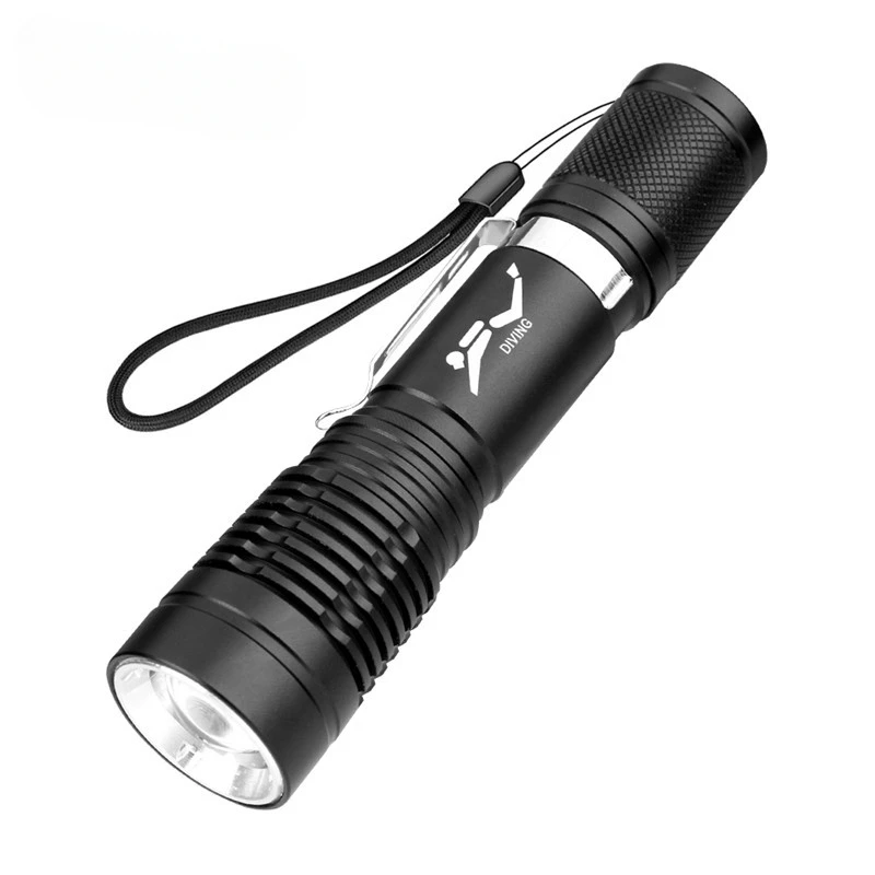 

LED Flashlight Black Aluminum Alloy Professional Diving Flashlight Lamp Waterproof Diver Diving Flash Light Underwater Torch