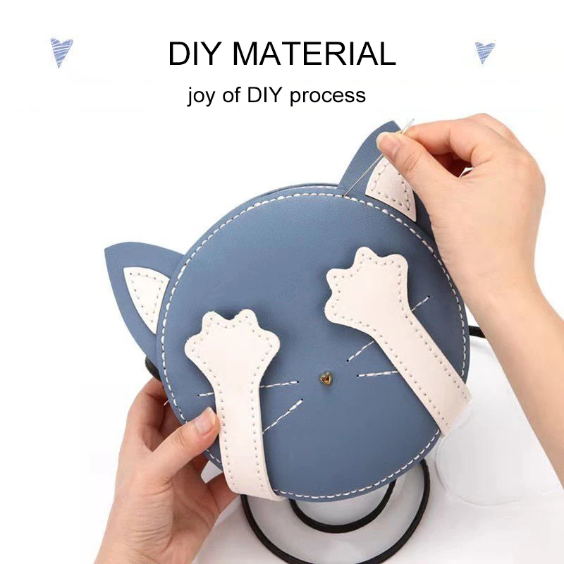 

Сумка «сделай сам», кошка, сумочка, симпатичный кошелек для монет, Детская сумка через плечо, материал, 1 комплект