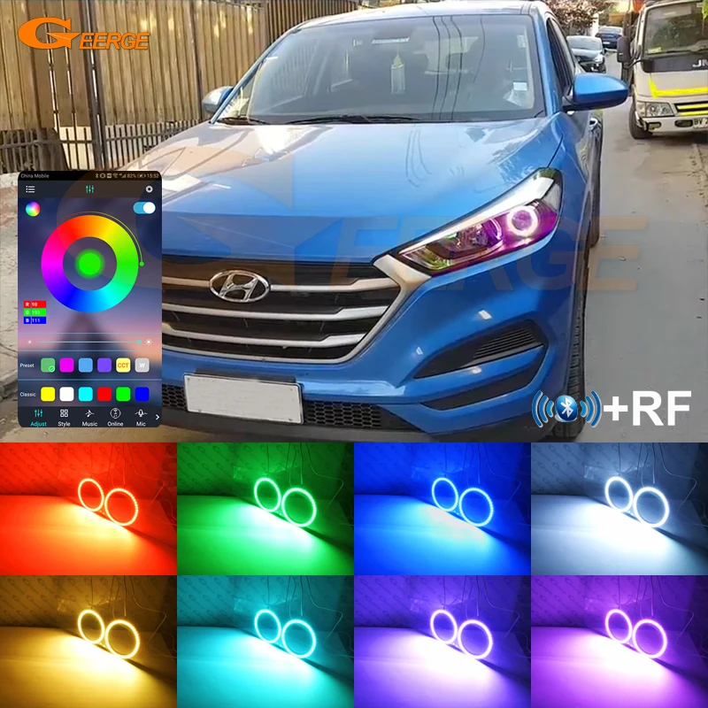 Для Hyundai Tucson TL TLE 2015 2016 2017 2018 RF Remote Bluetooth APP Многоцветный ультра яркий RGB