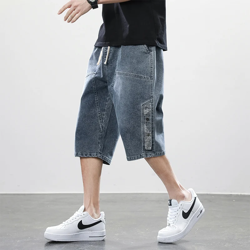 Джинсовые укороченные брюки 7XL8XL мужские осенние уличные спортивные модные