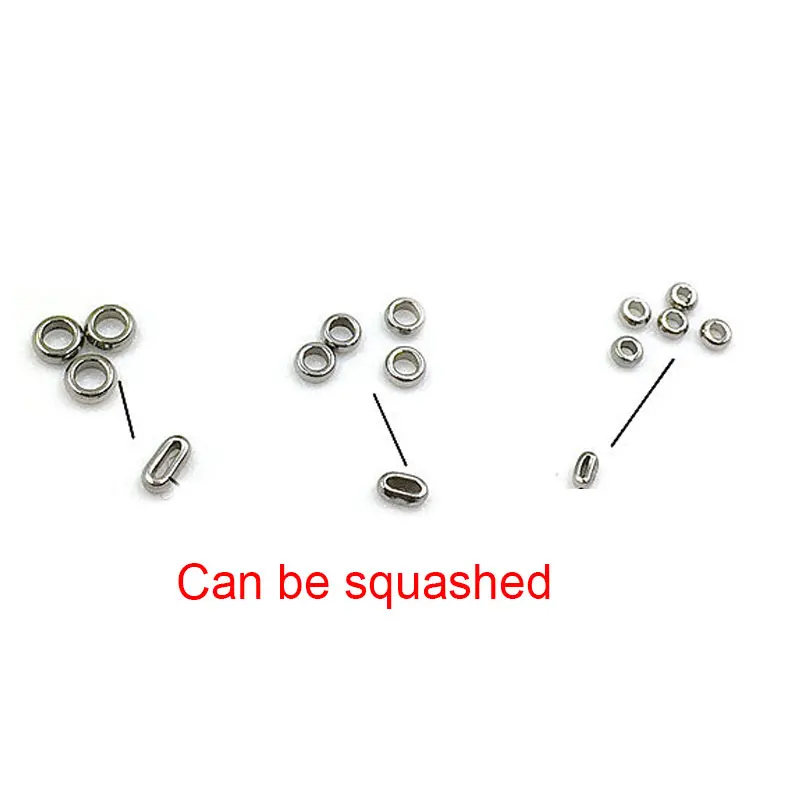 Обжимные бусины из нержавеющей стали для браслетов ожерелий 2/100/3 мм 2 5 шт