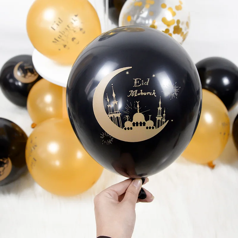 

6-15Pcs 12inch EID Mubarak Balloons Ramadan Moon Printed Latex Balloons Decoration Islamic Muslim Festival Home Party Decor