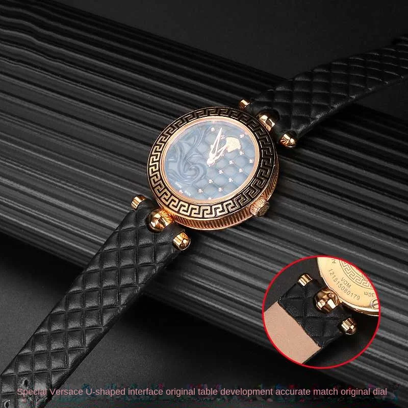 Фото Ремешок из натуральной кожи для часов Versace Vanitas Micro, мягкий удобный женский ремешок для часов с U-образным интерфейсом, аксессуары для часов, 16 мм №5