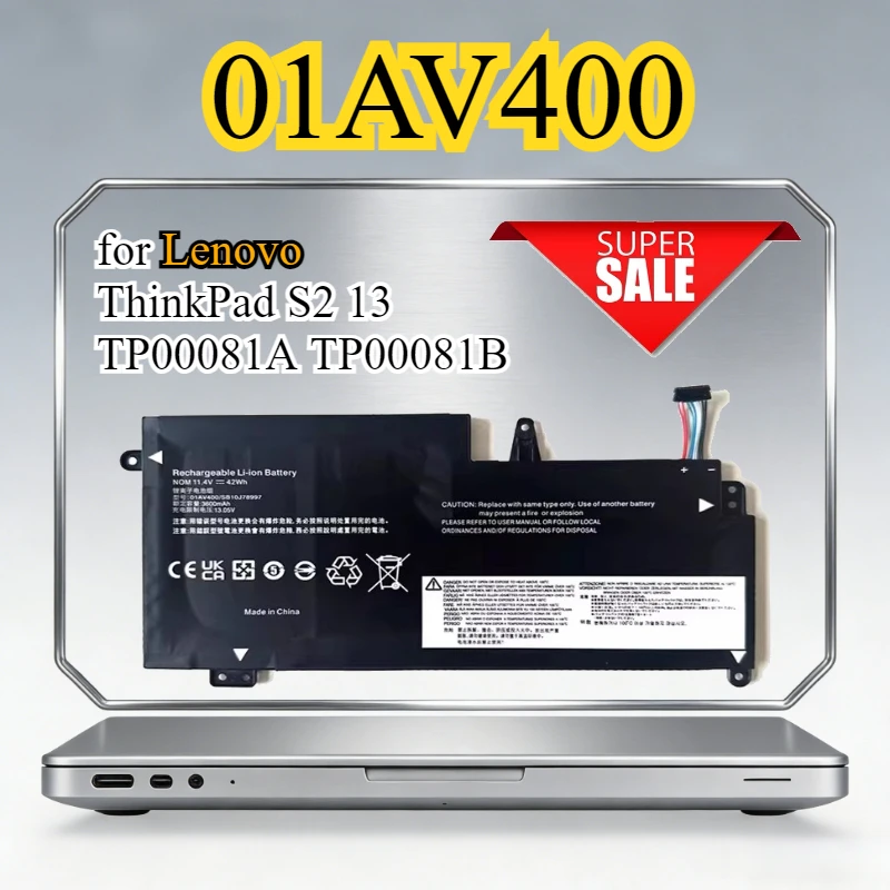 Фото Аккумулятор для ноутбука Lenovo ThinkPad S2 13 TP00081A TP00081B 11.4V Li-ion (модели 01AV400, 01AV402, 01AV435) №1