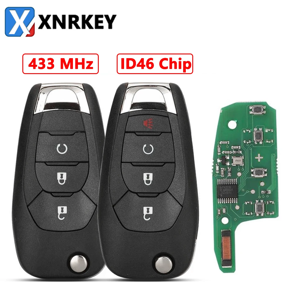 

XNRKEY 2/3/4 Buttons Flip Folding Remote Car Key Alarm 433MHZ ID46 PCF7941E Chip For Chevrolet Cruze Captiva Cavalier Malibu