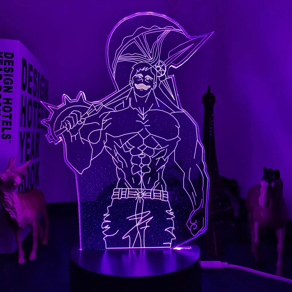 

Acrylic Night Light Lamp Anime The Seven Deadly Sins Escanor Light for Bed Room Decor Nightlight Kids Table Lamp Escanor Gift