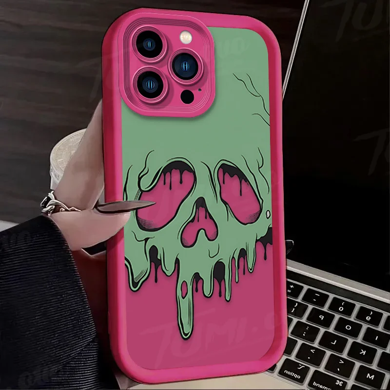 Чехол для телефона iPhone 15 14 13 12 11 Pro Max X XS XR 7 8 Plus SE 2020 снежно-белый ядовитый Apple мягкий