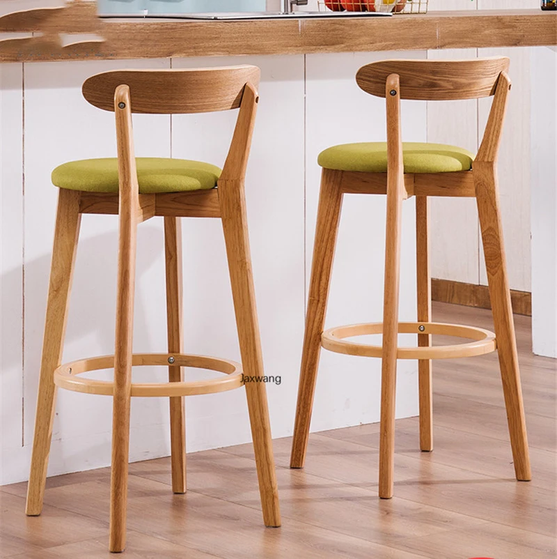 Скандинавские барные стулья из массива дерева спинка барный стул мягкое сиденье