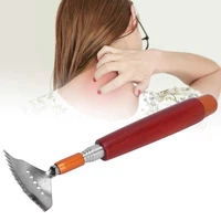 back scratcher telescopic multifunctional wooden handle stainless steel claw roller bead massager